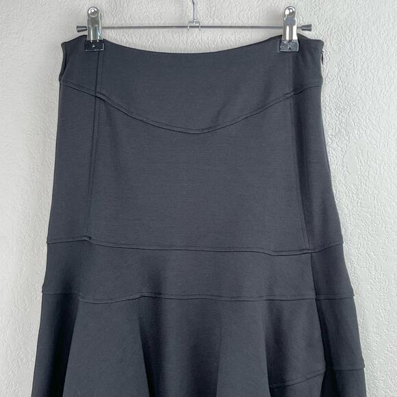 Altuzarra Black A-Line Tiered Flared Midi Knee Length Trumpet Skirt 2 - Picture 5 of 12